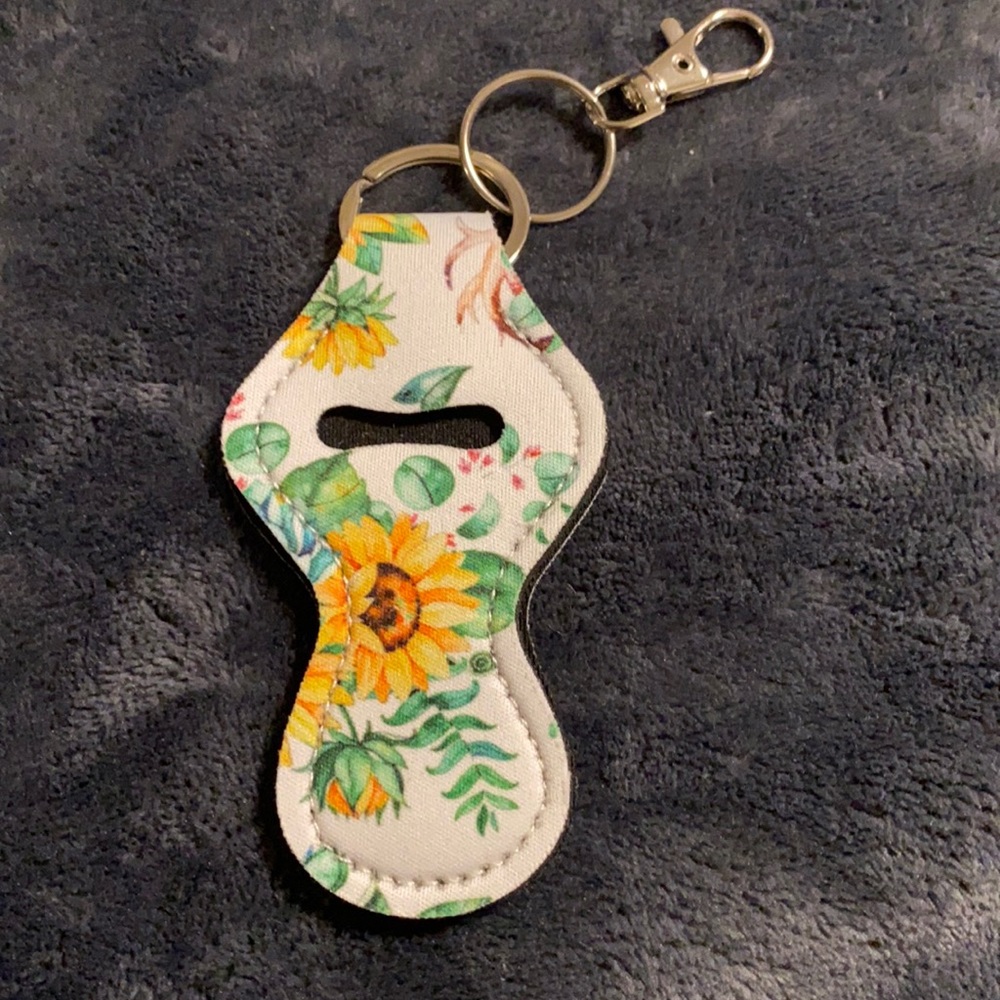 New Sunflowers chapstick holder keychain